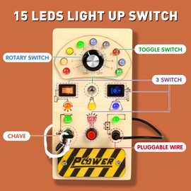 Montessori Educational Toy, Busy Board Toy, 1, 2, 3, 4th Birthday, Gift, Children's Ranking, Boys and Girls, Fidget Toy, Fingertip Education, Early Development, Popular, Light Up LED Button