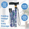 Aidapt Set of 2 Floral Folding Walking Sticks with Adjustable