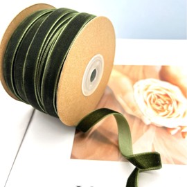 Amerisky Velvet Ribbon 10mm, Wrapping Ribbon for Crafts Christmas Decoration Gift Packaging 20 Yards (Dark Green)