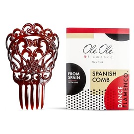 Ole Ole Flamenco Peine para el cabello Concha Brown II de plstico flamenco bailarn espaol, peineta flamenco Marron, horquillas ornamentales para el...