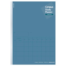 Kokuyo No-Y80LT-DBX2SET Campus Notebook, Study Planner, 2 Weeks Ruled, Semi B5, Navy, Set of 2