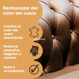 The Original Leather Recoloring Balm by Furniture Clinic - Dark Brown Leather Dye for Furniture, Couches & Car Seats - Restore Scratched, Faded, & Damaged Surfaces