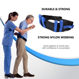 NYOrtho Gait Belt (275lbs) - Transfer Belt with 6 Heavy Handles -Lift Assist for Elderly and Patient Care - Gait Belts Transfer Belts for Seniors with Easy Fasten Buckle | Adjustable Size 28” to 55”