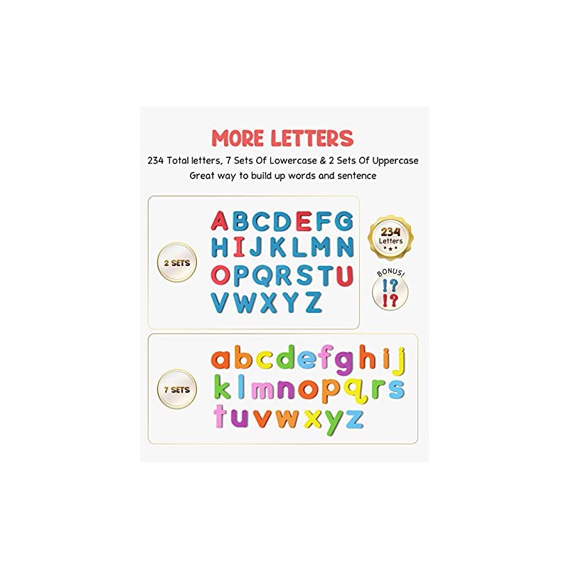 Gamenote - Juego de letras magnéticas del alfabeto, 238 piezas
