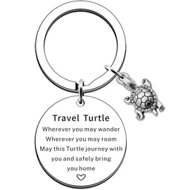 JMIMO Travel Turtle Keyring Gifts Travel Gifts for Men Women Good Luck Gifts for Her Him Family Travelling Keychain Presents
