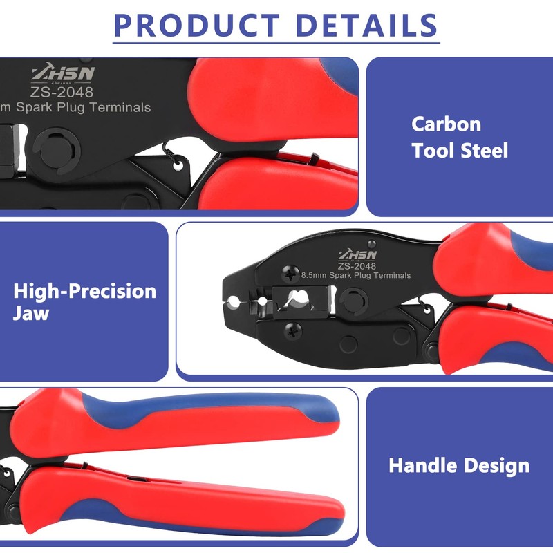 Zhushan Spark Plug Wire Crimping Tool Kit – 8.5mm Ratchet