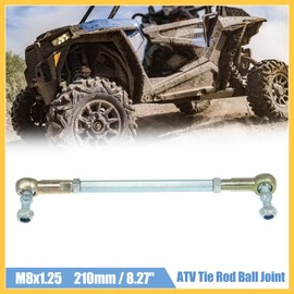 REPAIROCK 2pcs M8 210mm Steering Tie Rod Ball Joint for 50cc 70cc 90cc 110cc 125cc 150cc 200cc 250cc ATV Four Quad Steering Suspension Auto Replacement Parts