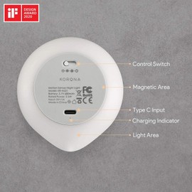 Generic KORONA 1 Pack LED Motion Sensor Night Light Indoor, Cordless Battery Powered,Stick-on Warm White Light with Built-in Infrared Motion Detection, Sensor Light for Hallway,Bedroom