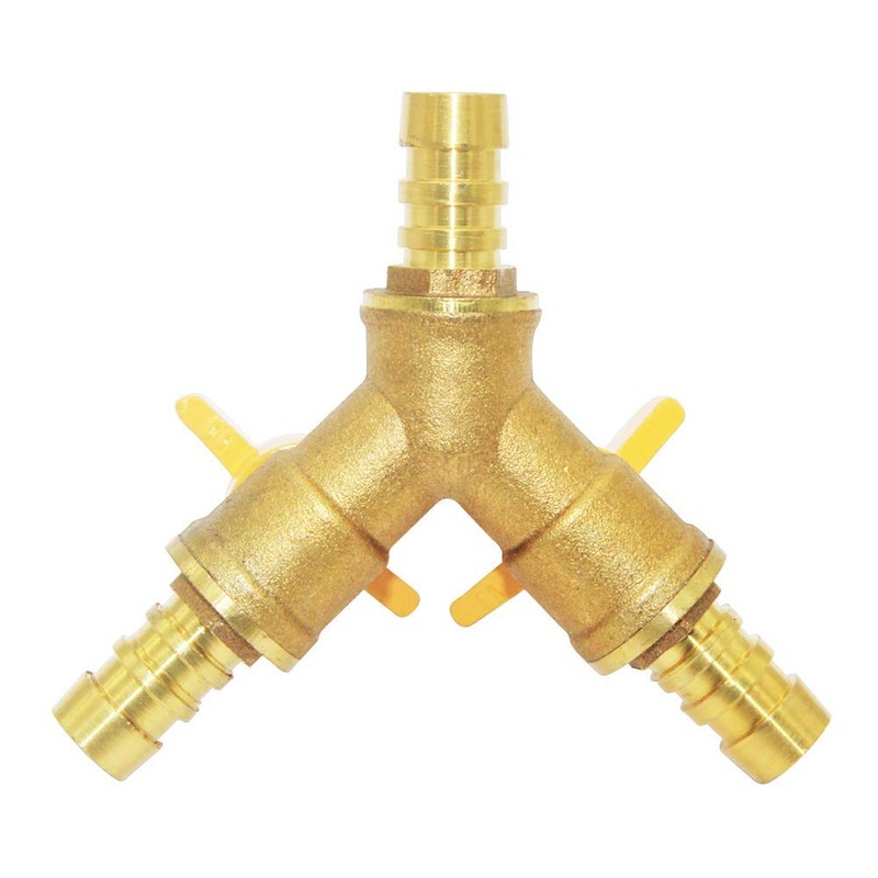 Beduan 3 Way Shut Off Ball Valve, 5/8" Hose Barb