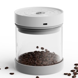 Olubfdh Auto Vacuum Coffee Container, 700ML/10oz Airtight Food Storage Containers, Coffee Bean Storage Canister, Glass Storage Jars for Beans & Food