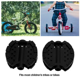 Alomejor 2 Pcs Kids Bike Pedal Plastic Children's Tricycle Pedals Child Baby Stroller Front Wheel Foot Pedal Accessories (Black)