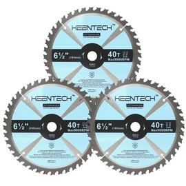 KEENTECH 6-1/2 Inch Circular Saw Blades 40T 3 Pack, 5/8" Arbor, General Purpose Framing Saw Blades with ATB Carbide Teeth for Rip & Cross Cutting 7-1/4 Saw Blades for SKIL DEWALT DWA161240 Diablo