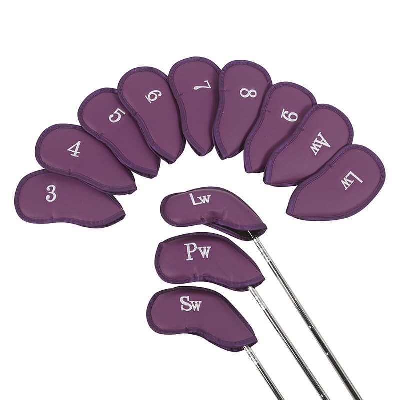 Golf Iron Head Cover Set of 12 Pieces, Thick Synthetic