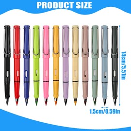 XPEX Pack of 12 Inkless Pencils, Eternal Pencil with 12 Interchangeable Graphite Pencil Heads, Everlasting Pencil, Unlimited Writer, Inkless Pencils, b