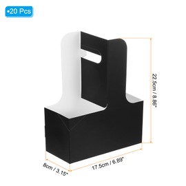 PATIKIL 2 Cup Drink Carrier with Handle 20 Pack Kraft Paperboard to Go Coffee Cup Holder, Portable Disposable Handled Drink Carriers for Take Out Restaurant Food Service, Multicolor