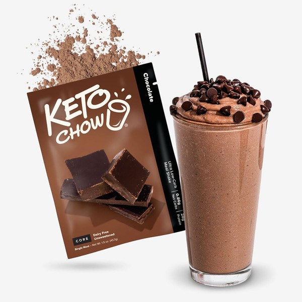 Keto Chow Chocolate Core (Unsweetened) - Keto Meal Replacement Shake