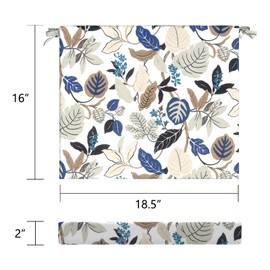 LVTXIII Outdoor Chair Cushions, Fade-Resistant Patio Furniture Cushions Outdoor Chair Pads with Ties for Dining Chairs and Garden Furniture Use, 18.5"x16"x2" 2 Pack, Breeze Leaves Beige