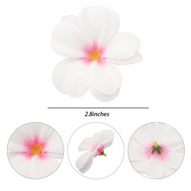 FZBNSRKO 100 Pcs 2.8" Hawaiian Plumeria Frangipani Flower Heads Artificial Flower Heads for Wedding Flowers Garland DIY Jewelry Hair Clips Headbands Accessories(White and Pink)