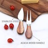 hecef Cheese Board set of 3,a Acacia Wood Cheese Plate,