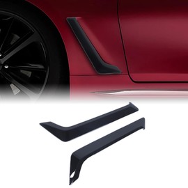Front Fender Side Vent Garnish Trim Compatible with Infiniti Q60 Q60S 2015-2022, ABS Plastic Air Flow Intake Hole Grille Spoiler Auto Exterior Accessories (Glossy Black)