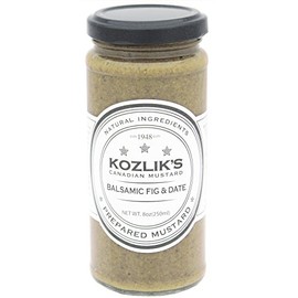 Kozlik's Balsamic Fig & Date Sweet Brown Yellow Dijon Natural Gluten Free Non-GMO Mustard, 8.5oz Jar