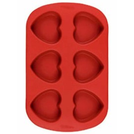 Wilton Mini Heart Silicone Red Valentines Day Mold 6 Cavities