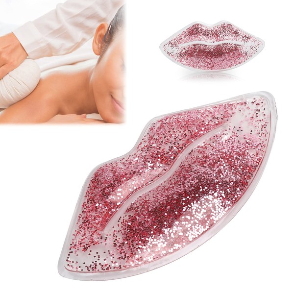 Gel Lip Mask, Reusable Ice Pack, Lip-shaped Pads, Leak-proof Compress Pack, Hot Cold Therapy Face Lip Protection, Anti-Ageing Lip Care Pad to Reduce Lip Swelling