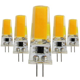 Klgeivb (5-Pack G4 COB LED Light Bulbs Lighting Dimmable, Professional 3W Equivalent to 30W AC 110V-120V, Bi-pin LED T5 Silicone Crystal Chandelier Bulb, 3000K (Warm White)