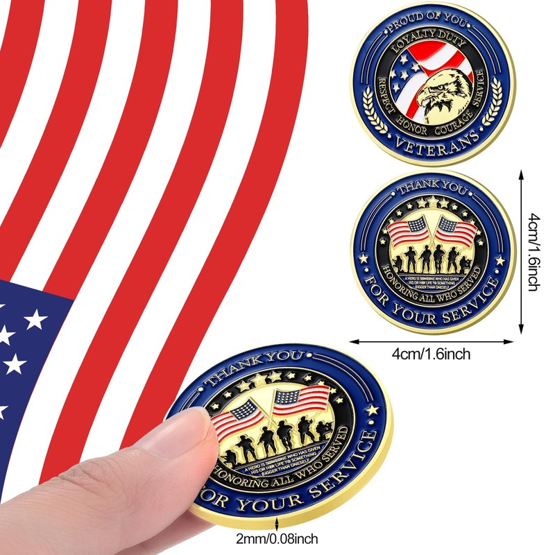 Landical Bulk 40 Pcs Military Challenge Coins Thank You for