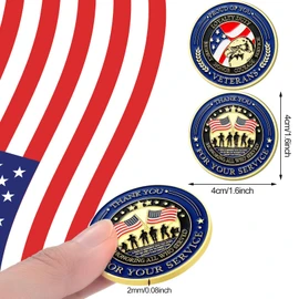 Landical Bulk 40 Pcs Military Challenge Coins Thank You for Your Service Veterans Gift Coins Military Appreciation Coins for Veterans Christmas Military Gift(Classic)