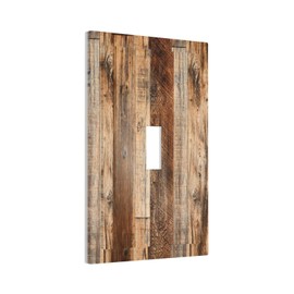 Spshian Light Switch Cover Rustic Brown Wood Vintage Plank 1 Gang Wall Plate Cover Single Toggle Outlet Covers Decorative Switchplate Electrical Faceplate for Farmhouse Cabin Home Decor