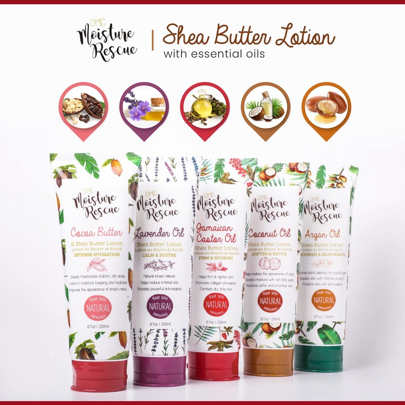 Omic Moisture Rescue Shea Butter Tube Lotion with Cocoa 200ml