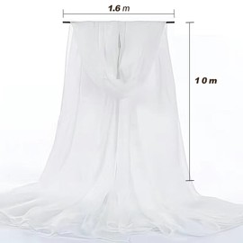 White Tulle Fabric, 10 m x 160 cm Wide, Soft Tulle Fabric, Tulle Fabrics for Sewing, Mesh Fabric, Decorative Fabric, Draping Fabric for Arbor, Wedding Curtain, Wedding Arch, Free Hand Decoration