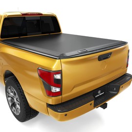 YITAMOTOR Soft Quad Fold Truck Bed Tonneau Cover Compatible with 2004-2015 Nissan Titan, Fleetside 6.5 ft Bed w/o Titan Box