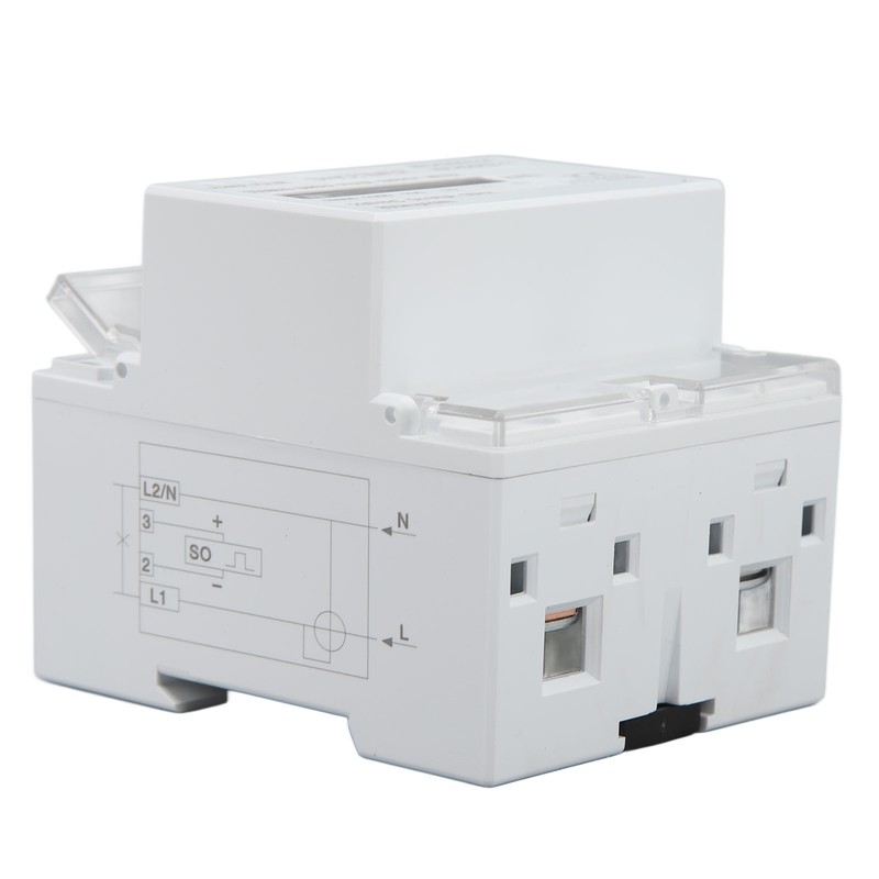 Electricity Watt Hour Meter Dual Color LED Indicator Rail Mount