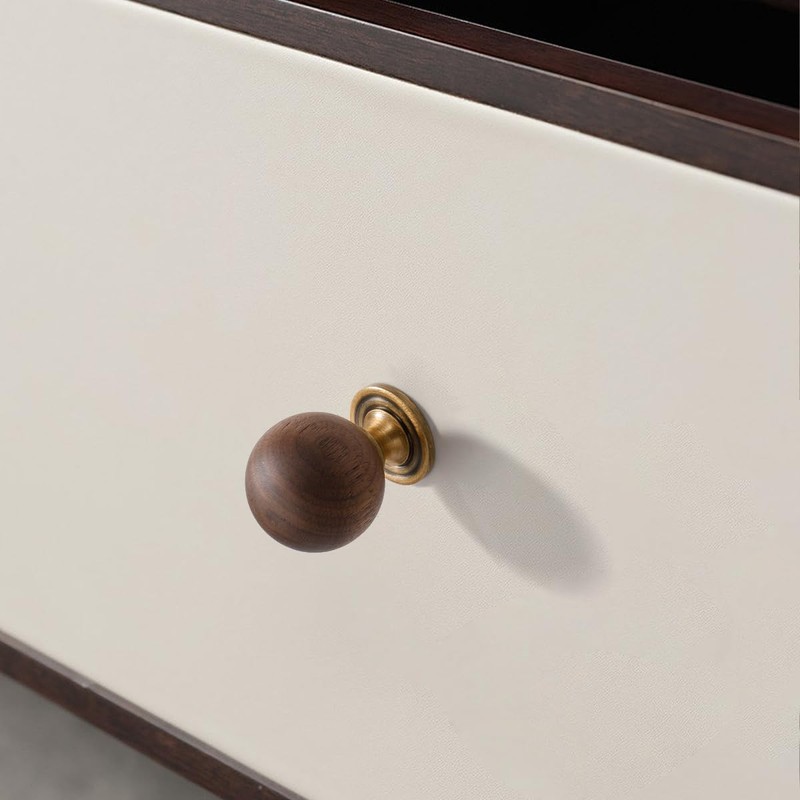 AENZOOY 10 Pack Walnut Wood Sphere 1.18 Inch (30mm) Copper