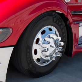 United Pacific Set of 60 - 33mm Chrome Thread On Long Cylinder Lug Nut Covers 10034CB