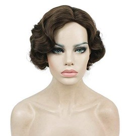 Lydell Vintage Cosplay Party Wig Short Finger Wavy Flapper Hairpiece Women Wig