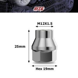 Richeer 24PCS 12x1.5 Chrome Extend Open Lug Nuts, M12x1.5 Thread Aftermarket Wheel Lug Nuts,0.27 Inch(7mm) Shank, for Tacoma 4Runner Tundra FJ Cruiser Ventury Sequoia Fortuner Land Cruiser HILUX GX460