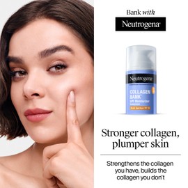 Neutrogena Collagen Bank Face Moisturizer, Broad Spectrum SPF 30 Anti-Aging Face & Neck Collagen Cream, Micro-Peptides, No White Cast 2 fl oz & Trial Size Hydro Boost Facial Cleanser, 0.5oz