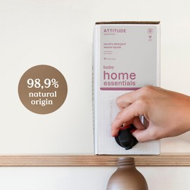 ATTITUDE Baby Laundry Detergent Liquid, EWG Verified, Safe for Baby Clothes, Infant and Newborn, Naturally Derived Washing Soap, HE Compatible, Bulk Refill, 80 Loads, Unscented, 67.6 Fl Oz (Pack of 4)