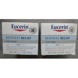 2 Eucerin Redness Relief Dermatological Skincare Night Creme Night Cream 1.7oz