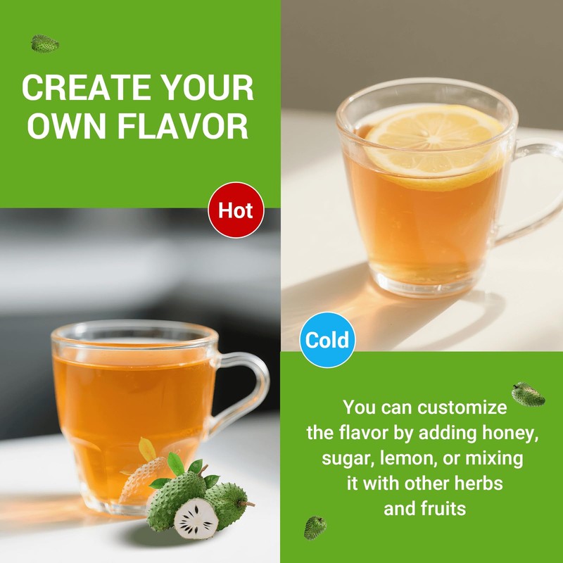 Soursop Leaf Herbal Tea (Graviola) - Caffeine & Sugar Free,