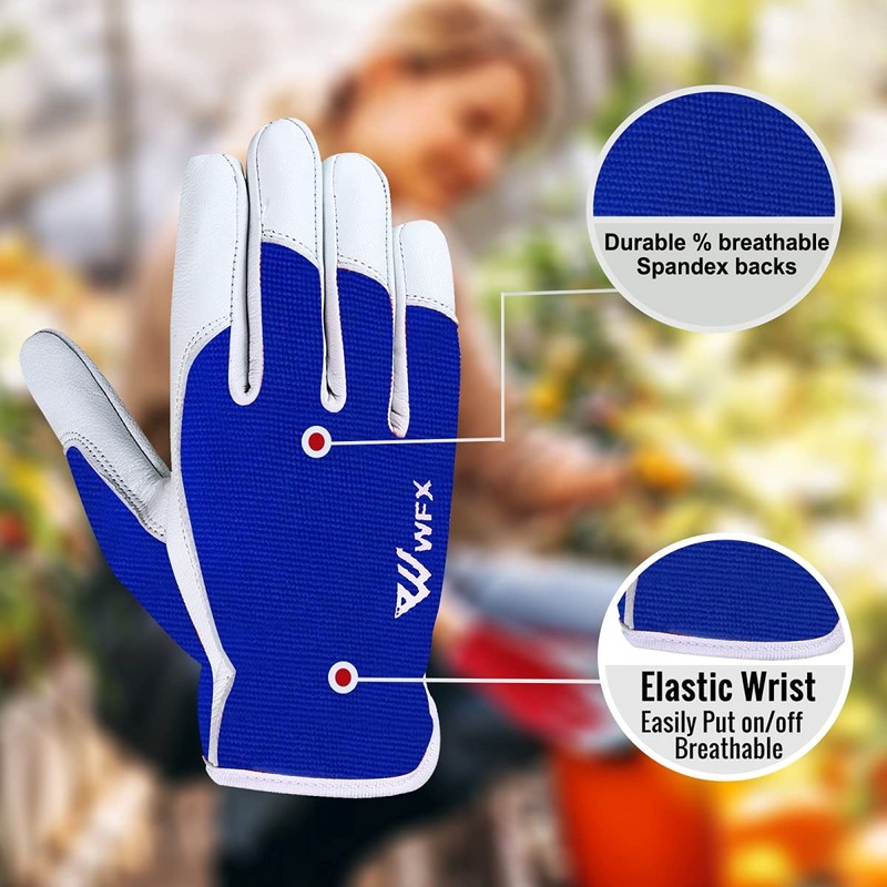 Leather Work Gloves Gardening Breathable Rigger Thorn Proof Palm Building