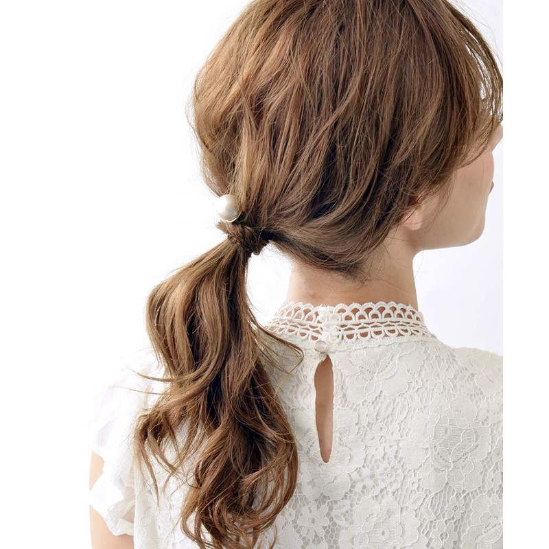 VingTAINE H7033 Cotton Pearl Hair Elastic (S) Simple Classical Hair