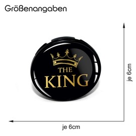 4 x Hub Caps, 60 mm Diameter, Wheel Centre Caps, Rim Sticker, Gel Emblem Doming for Car Rims, Tuning Accessories, Wheel Hub Caps DM006 (No. 10 The King, Hub Cover Set)