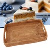 Serving Basket Tray with Handles Rattan Rectangle Large Capacity Durable