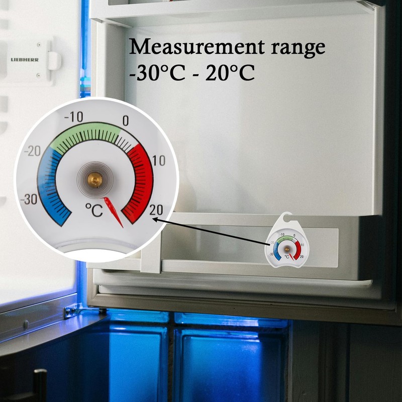 Tabanzhe Fridge Thermometer-2PCS Freezer Thermometer 54MM Freezer Thermometer with Hanging