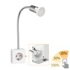 ledscom.de LESCH Socket Lamp Reading Lamp Chrome / White with