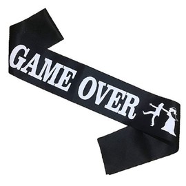 Game Over Bachelor Party Groom Sash, Funny Wedding Engagement Gift Idea for Video Gamer Groom to Be